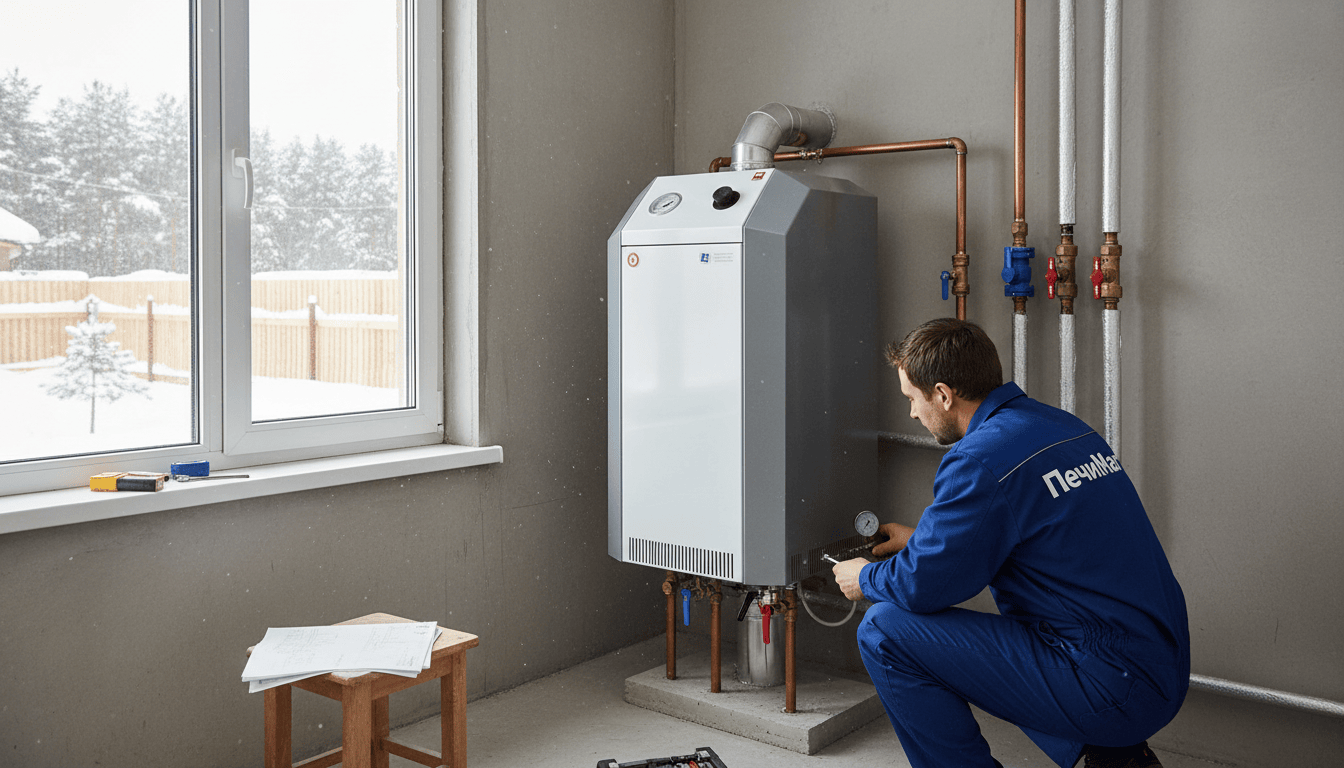 газовый котел для отопления частного дома проверяет масте